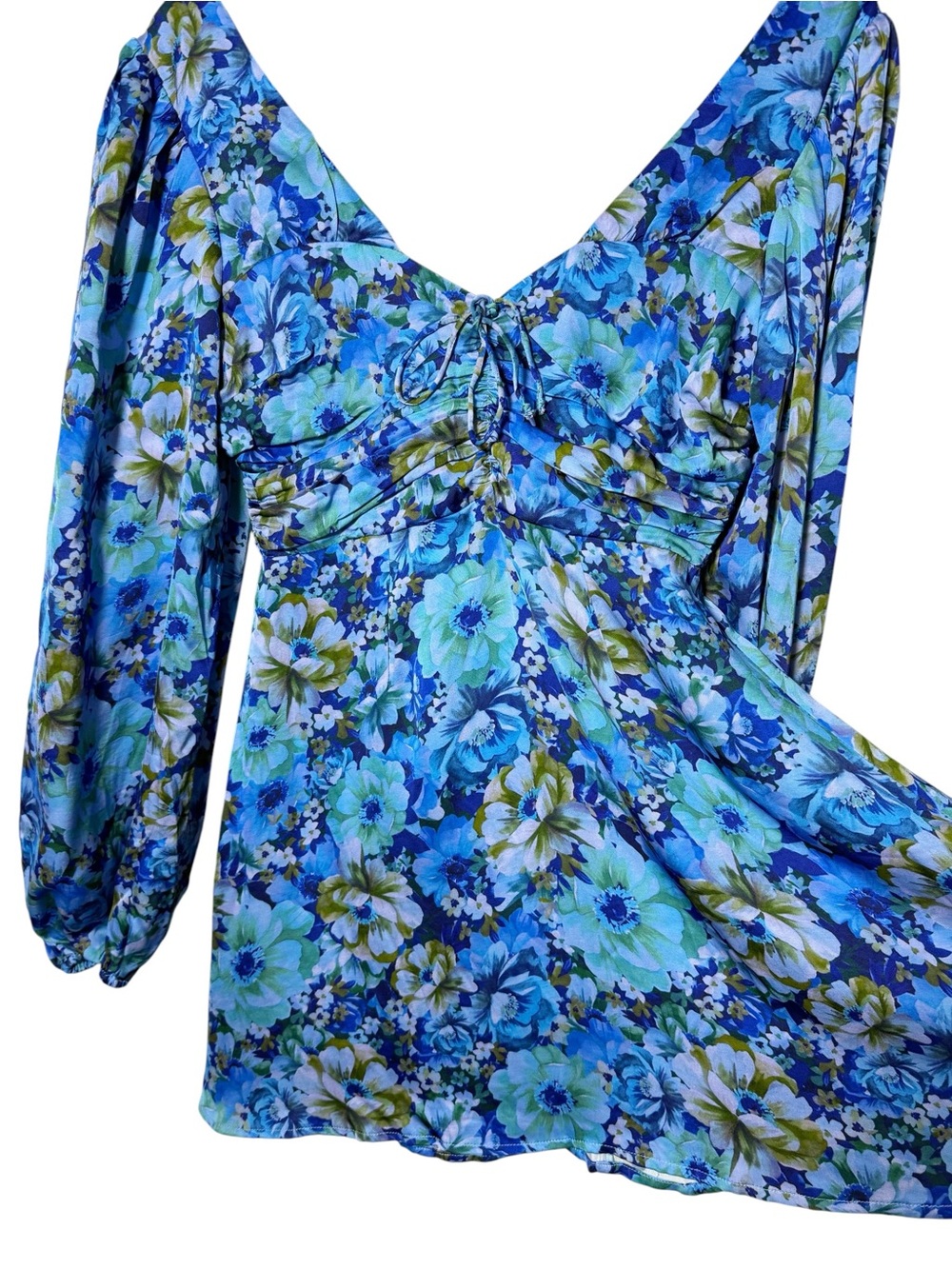 For Love & Lemons Astor Mini Dress In Blue NWT Size Medium - Picture 7 of 9